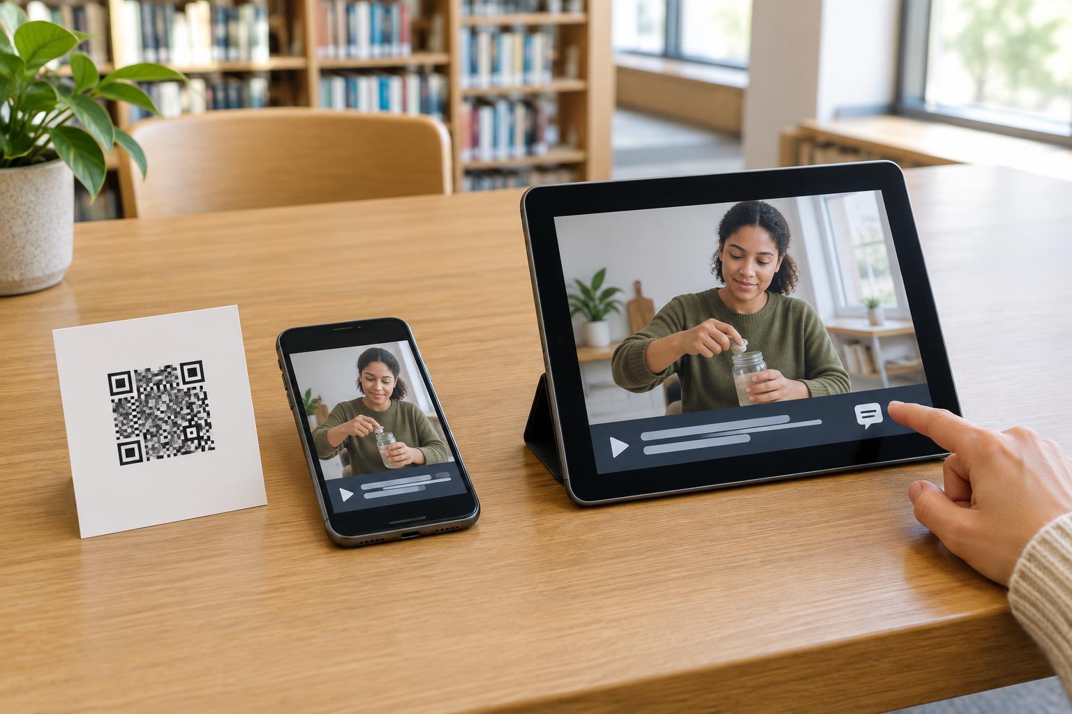 Providing Captions for Videos Reached Through QR Codes